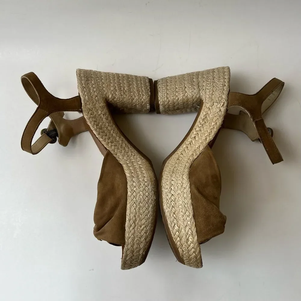 Paul Green Tan Espadrille Platform Sandals - Picture 8 of 10